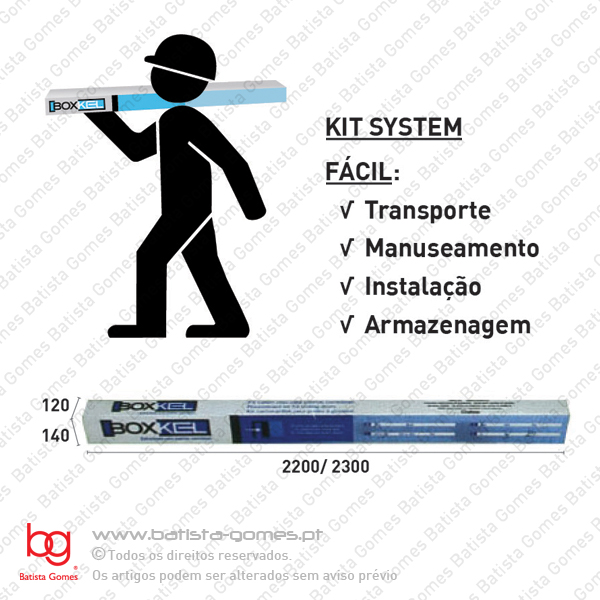 Estrutura/Cassete para portas correr 2 folhas - Gesso